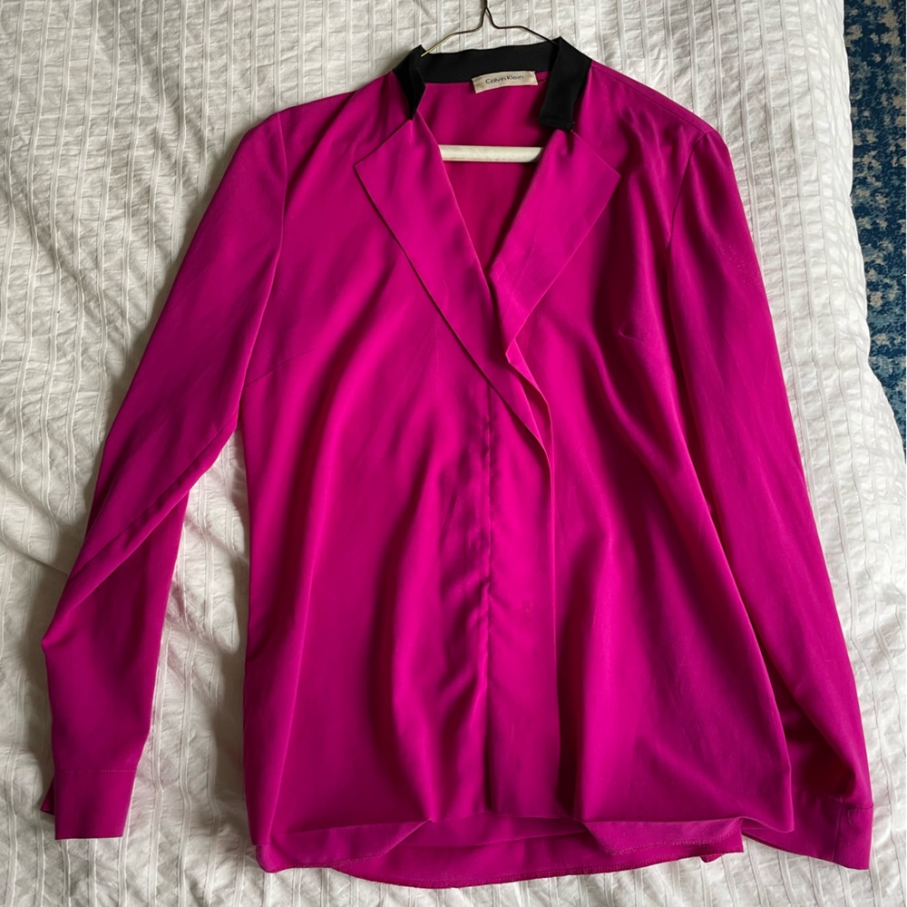 Pink and black Calvin Klein blouse
